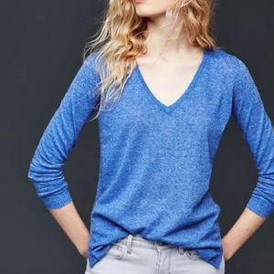 Gap Linen Seamed V Neck Sweater | Poshmark